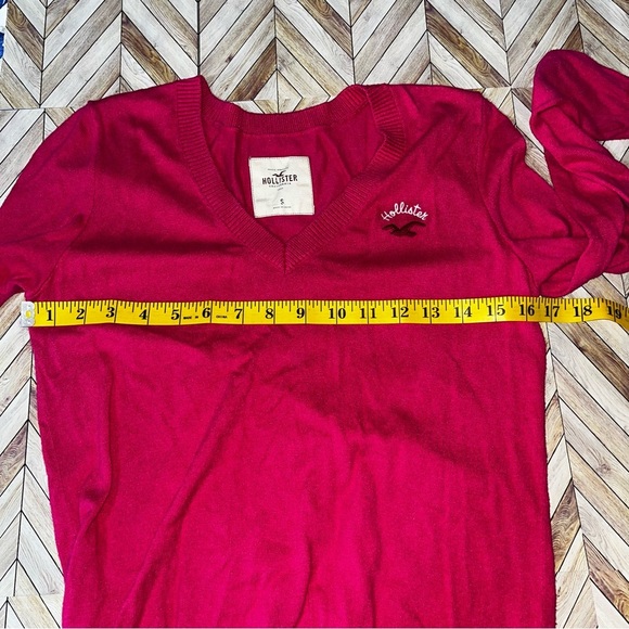 HOLLISTER V Neck Pink Y2K Sweater Casual Soft Sz Small - Picture 8 of 10